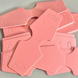 100PCS Foldable Jewelry Display Cards 12×4.5cm NO Logo Blank Black Pink Paper Tags DIY Earring Necklace Packaging Label Retail
