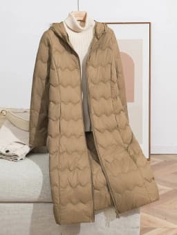 Schinteon Women's Lightweight 90% White Duck down Long Jacket with Hood Fashion Autumn Winter High Qaulity Slim Outwear 2026