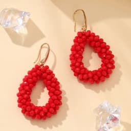 INKDEW Small Earrings National Flag Colors Water Drop Earrings for Women Handmade Beads Crystal Earrings Gift Jewelry EA124
