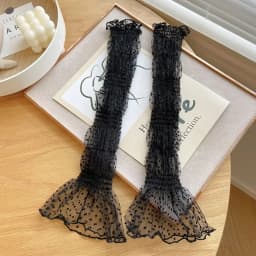 Summer Sunscreen Sleeves Shade for Women Polka Dot Lace UV Thin Breathable Oversleeves Cycling Driving Fingerless Sleeves