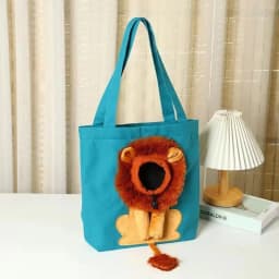 Soft Pet Carriers Lion Design Portable Breathable Bag Cats Dog Carrier Bags Outgoing Travel Pets Handbag with Safety Zippers