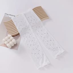 Sexy Lace Gloves Latin Stage Dance Stage Performance Arm Sleeves Female Mesh Flash Drilling Rhinestone Half Finger Gloves S155