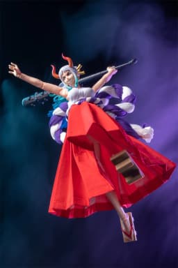 【High Quality] SHF 1/12 Scale Pirate King Yamato Red Long Style Pleated Skirt with Bow Knot Model for 6" Action Figure Body