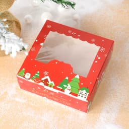 5Pcs Christmas Cookie Box With Window Candy Chocolate Biscuit Packaging Boxes Xmas Gift Wrapping 2026 New Year Party Treat Box