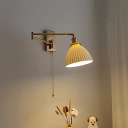 IWHD Nordic Modern LED Wall Sconce Left Right Rotate Pull Chain Switch Bedroom Restaurant Bar Beside Lamp Ceramic Stair Light