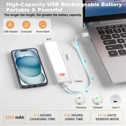 Night Lamp With Motion Sensor LED Battery 2200 mAh USB Rechargeable Touch Light For Room Kitchen Cabinet Wardrobe Lamp
