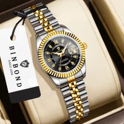 BINBOND Original Couple's Quartz Watches Luminous Waterproof Gift For Lover Men's Women's Watch Mujer Relojios +Gift Box