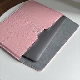 Engrave Name Crocodile Pattern Laptop Sleeve Bag Leather Luxury Waterproof Laptop Bag Fashion Notebook Computer Storage Bags