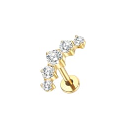 1/5PCS Titanium 16G 5 CZ Labret Lip Rings Crystal Cluster Ear Cartilage Tragus Helix Daith Conch Earring Piercings Jewelry