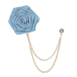 Korean Style Handmade Rose Flower Brooch Pin for Men Wedding Groomsmen Tassel Chain Lapel Accessory Cloth Art Suit Badge