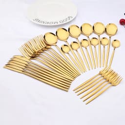 6Set/30Pcs Pink Silver Dinnerware Set Stainless Steel Knife Ckae Fork Spoon Cutlery Set Tableware Silverware Set Dropshipping