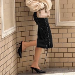 Linad Street Chic Black Satin Drawstring Skirts Woman 2026 Vintage Slim High Waist Straight Skirts Casual Lace Up Skirt Female