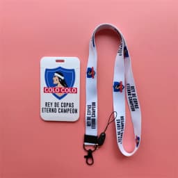 Chile Football Style ID Card Holder Neck Strap Students Credit Card Case Lanyard Child Visit Door Identity Badge Holder Keychain