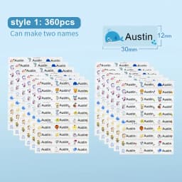 Name Sticker Custom Waterproof Kawaii Decals Personalized First Name Label for Children School Stationery Bottle Tag
