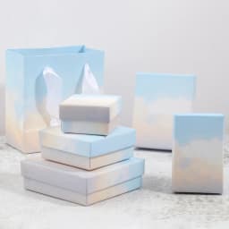 1Pcs Ink Cloud/Marble/Internet Celebrity Paper Box Kraft Paper Handbag Charm Bracelet Necklace Pendant Jewelry Display Gift Box