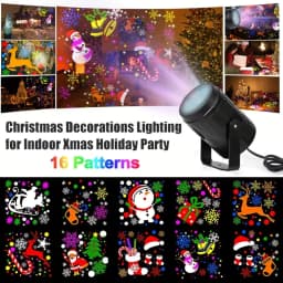 16 Pattern Christmas Projector USB LED Lighting Santa Claus Snowflake Projection Light for NewYear Party Indoor Decor Fairy Lamp