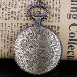 Vintage Bronze Quartz Pocket Watch Hell Bell Pattern Pendant Jewelry Chain Watch Men Women Clock Gift Collection