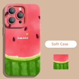 Summer Cool Watermelon Cat Phone Case For Xiaomi Poco F7 F6 F5 X7 X6 X5 X3 M6 Pro Mi 13 12 11 Lite 5G 15 14 13 14T 13T 12T Cover