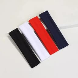 4PCS Solid Color Elastic Sports Headband with Wide Rim Yoga Sweat Wicking Headband Fashion Headband Hair Accessory 20cm Length