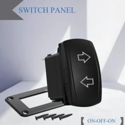 Waterproof 12V/24V 7-Pin DPDT Reverse Polarity Rocker Switch Blue LED Latching/Momentary On-Off-On for DC Linear Actuators Motor