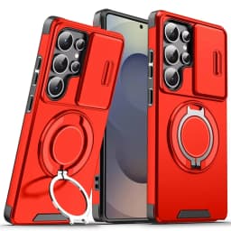 Magnetic Ring Stand Phone Cases For Samsung Galaxy S26 S25 S24 S23 S22 Ultra Plus S21 FE Case Slide Camera Protector Armor Cover