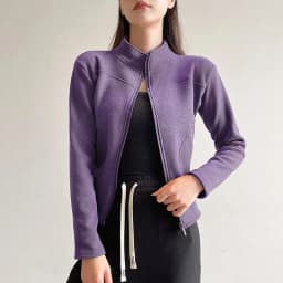 Women's Slim Fit Fleece Lined Short Sweatshirt Jacket Autumn Winter Thick Warm Zipper Jackets Woman Solid Stand Collar Yoga Wear