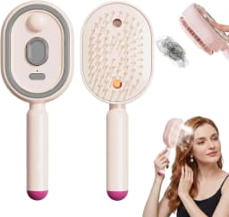Electric Steam Brush with Water Spray Wet Electrics Hairbrush USB-C Charging for Detangling Smoothing Styling & Frizz Control