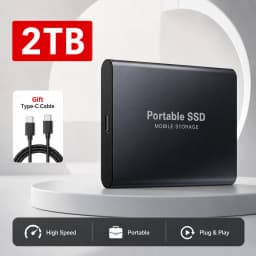 4TB Slim External SSD Portable Type-C Hard Drive USB 3.1 Storage for Mac Laptop PC Phone Backup Data