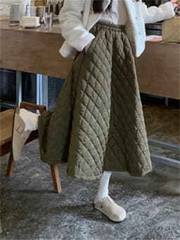 Alien Kitty Winter All Match Cotton Padded Maxi Skirts Women Streetwear Loose OL Office Lady High Waist Thicken Warm New Daily