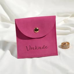 100pcs Soft Microfiber Jewellery Pouches Half Circle Snap Flap Custom Logo Suede Button Bag For Earring Ring Jewelry Packaging