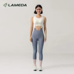 LAMEDA New Women Spring Summer Bib Long Pants with Double Elastic Interface Pad Road Bike Cycling Trousers with Breathable Mesh