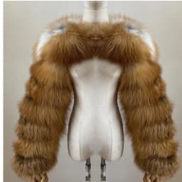 BEIZIRU Women's Real Fur Coat Silver Fox Red Fox Two Sleeve 60CM Length Naked Fashion
