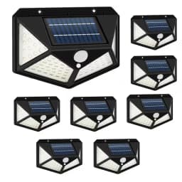 Solar Lights Outdoor, 2/4/6/8 Pack 100 LED Solar Motion Sensor Lights, 3 Lighting Modes, 270° Wide Angle Illumination, Solar Powered Waterproof Security Wall Lights for Backyard, Garden, Fence, Patio, Front Door and Outdoor Areas