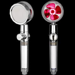 ZhangJi New Propeller Driven Shower Head with Stop Button and Cotton Filter Turbocharged High Pressure Handheld Shower Nozzle