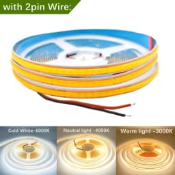 DC 12V/24V 8MM COB LED Strip Free Cut Cuttable 400LEDs/M 528LEDs/M High Density Flexible Tape Home Decoration Lighting 0.5M-10M