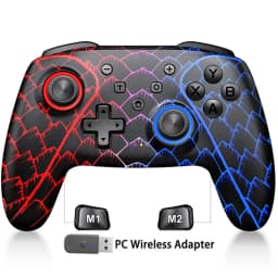 Dinofire Wireless Bluetooth RGB Controller for Nintendo Switch/Switch OLED/Lite Mobile Wired PC Gamepad Multi-Function Joystick