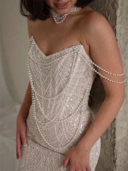 Kyoto Customized Off-white Mermaid Strapless Wedding Dress Sleeveless Zip Back vestidos de noche Court Train robe de mariée 2026