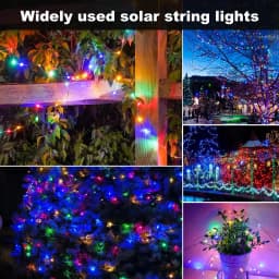 Solar Silver Wire Light String Halloween Christmas Weddings Parties Outdoor Waterproof Eaves Decorations Fairy String Lights