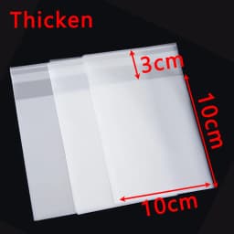 100pcs Transparent Frosted Opp Bag 5.5cm 7cm 8cm 10cm Self Adhesive Pouch for for DIY Handmade Candy Cookie Gift Packaging Bags