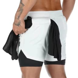 2025 Summer Running Shorts Men 2 in 1 Sports Jogging Fitness Shorts Training Quick Dry Mens Gym Men Shorts Sport gym Short Pants