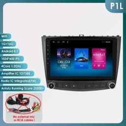 Hizpo Android 14 Car Radio 2 Din Auto Player For Lexus IS250 200 300 350 2006-2012 Stereo Apple Carplay GPS Navigation AI Voice