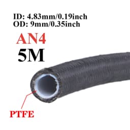 1M/2M/3M/5M AN3 AN4 AN6 AN8 AN10 Universal E85 Fuel Hose Oil Gas Cooler Line Pipe Tube Inside PTFE Nylon Stainless Steel Braided