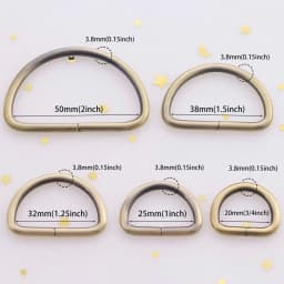 10pcs Metal D Ring Strong Webbing Dee Ring Buckle for Bag Strap Belt Purse DIY Bag Accessories