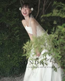 Sondr New Korean Wedding Dresses Strapless Silk Satin Bridal Gown Customized A Line Self-Wedding Dresses Photo Shoot Gown