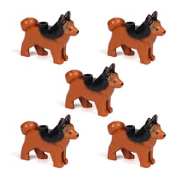 Compatible Animals Building Blocks for Children MOC Golden Hair Police Dog Husky Bulldog Chihuahua Model Bricks Kids DIY Toys 5p