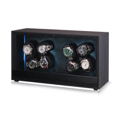 Embers Automatic Watch Winder 4/8/12 Slots Black Wood Grain Design with RGB Light for Rolex Patek Philippe Tissot - Watch Storag