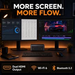 Mini PC – Windows 11 Pro, Intel N105/i9-10980HK, 16/32GB, WiFi6+BT5.2, 4K HD, Gaming/Office/Study