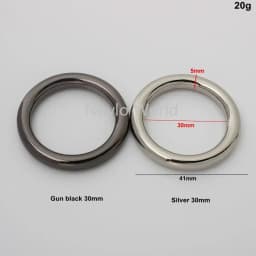 50 pieces 6 colors 6 sizes chrome color die casting O rings for woman shouldbags purse close round ring purse accessories