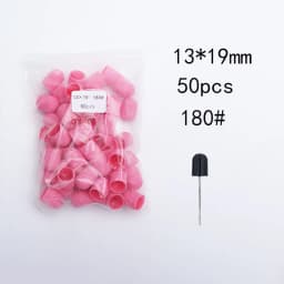 50PCS Green Nail Sanding Caps Bands With Rubber Drill Polishing Nail Art Rotating Remove Burrs Manicure Pedicure Accessory Tool