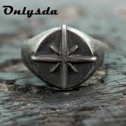 Stainless Steel Viking Simple Ring vintage Hammer retro punk Classic Ring Male finger Love Jewelry for man Gift Wholesale OSR514